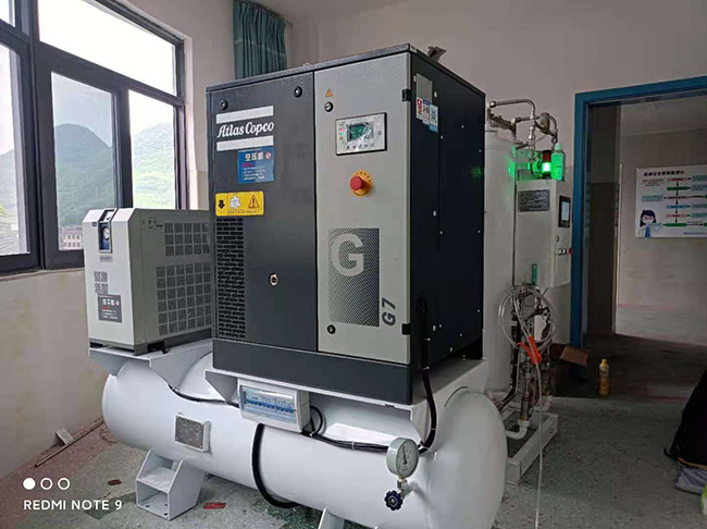 怎样处理医用听泉鉴鲍体系中空压机的毛病？